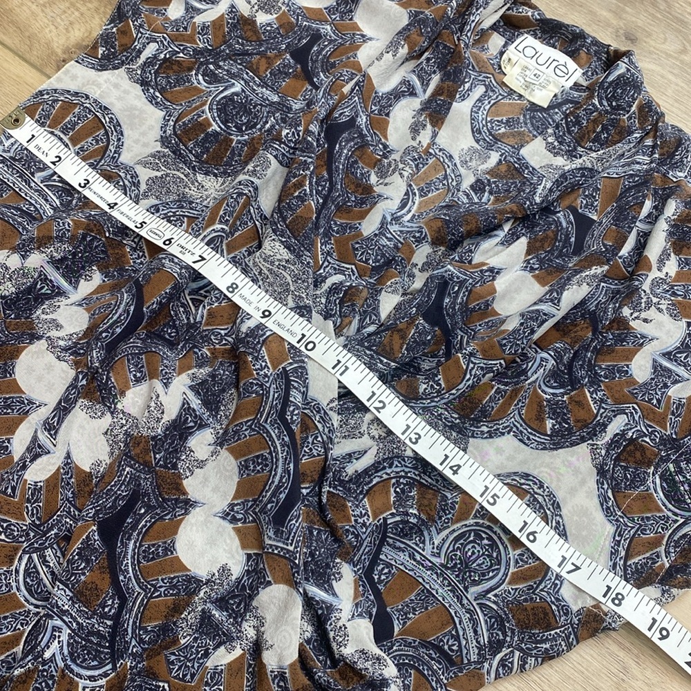 Escada Blue and Brown Patterned Blouse - Picture 11 of 12